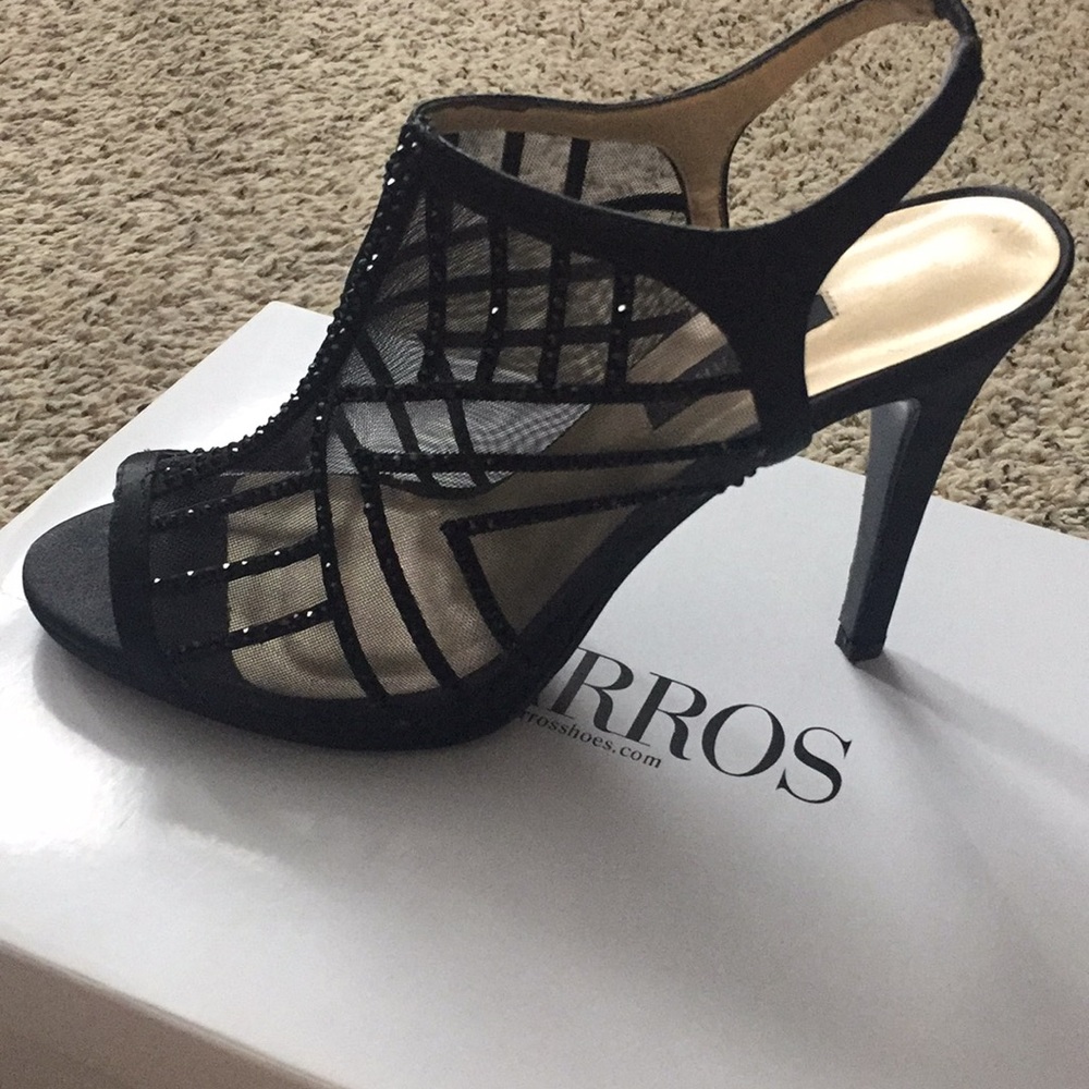 Black Beaded sling back shoe